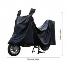 1pc Motorcycle/Scooter/Moped Dust & Rain Cover, Thick Waterproof PVC Material, Universal Black - A - View 3