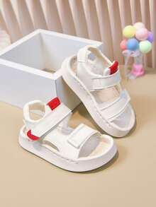 1 Pair White Boys' Sandals, New Design, Non-Slip, Toddler/Little Kid Summer Shoes, Soft Sole - White - View 6