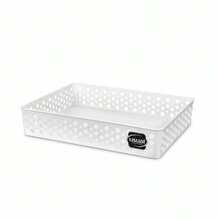 Set Of 6 Large Organizer Baskets (34x25 Cm) Multipurpose Ideal For Drawers And Cabinets - White - View 4