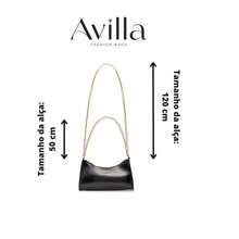 Metallic Baguette Crossbody Bag With 2 Chain Straps And Double Smooth Chain - Black - View 3