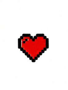 1pc Christmas Pixel Style Casual Zinc Alloy Brooch, Cartoon Heart Shaped Pixel Brooch Pin, Red Heart Decor For Clothes, Backpack, Couples, Fashion Accessory - Pixel Heart - View 12