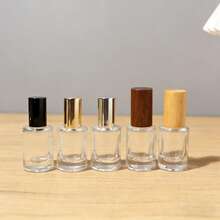 10ml Roll-On Essential Oil Bottle, Roll-On Applicator, Perfume Bottle, Massage Glass Bottle With Wooden Cap, Empty Bottle - Multicolor - View 2