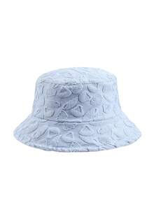 1pc Polyester Casual Wavy Sun Geometric Pattern Bucket Hat, Decorative Shell Texture, Suitable For Spring, Summer, Autumn, Winter - Seashells Are Light Blue - View 6