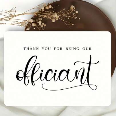 1pc Personalized Wedding Thank You Card, Suitable For Officiant - Elegant Wording - Appreciation For Wedding Ceremony - English Greeting Card Suitable For Any Recipient