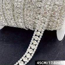 1条奢华水晶水钻缎带饰边，宽0.39英寸，设计优雅，可用于DIY连衣裙、礼品盒、鞋子装饰。 - 彩色 - 查看 17