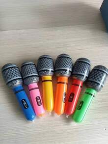 4pcs/8pcs/12pcs Inflatable Microphone Props, Microphone Entertainment Performance Stage Decor Inflatable Party Props Balloons Gifts, Inflatable Microphone Set - Modern Style, Random Color - Multicolor - View 6