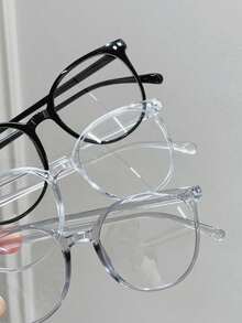 3pcs Circular Daily Multi-Functional Lightweight Non-Prescription Glasses, Can Be Worn When Looking At A Computer, Reading Or Playing With A Mobile Phone - Transparent - View 2