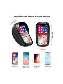 - Bolsa para teléfono de bicicleta con cuadro frontal - Soporte impermeable para teléfono de bicicleta - Bolsa para manillar de bicicleta con tubo superior para teléfonos de menos de 6,8,41116398 - Multicolor - Ver 1