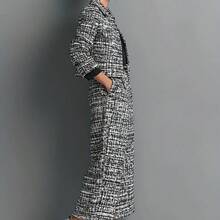 A Stylish And Elegant Long-Sleeve Blazer With A Notched Collar And Single-Breasted Buttons, Paired With Straight Wide-Leg Trousers - Mixed Color - View 3