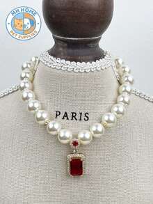 一件式优雅宠物项链，猫狗通用项圈，奢华猫咪高弹防勒项圈，带吊坠饰品，弹性宠物项圈，可伸缩狗狗项链，舒适贴合猫咪项圈，奢华吊坠项圈，时尚宠物饰品 - 彩色 - 查看 9