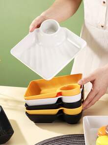 1/2/4pcs Plastic Dipping Sauce Plates, Creative Square Dessert Plates/Dumpling Plates, Suitable For Dumplings, Kitchen Supplies - Multicolor - View 5