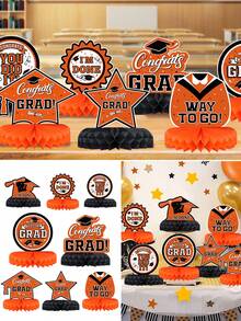 8pcs 2026 Graduation Honeycomb Decorations, Graduation Ceremony Tabletop Center Decor, Home Decor, Graduation Party Background Decor, Graduation Season Party Favors, Graduation Photo Props, Graduation Celebration Supplies - Graduation Season - View 6