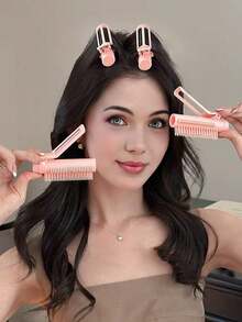 Curling Comb, Curling Iron With Handle, Suitable For Hairdressers, Beauty Salons And Women's Home Use, Two-In-One Curling And Straightening Comb, Hair Comb, Brush, Hair Styling Tool - Multicolor - View 8