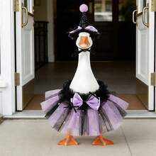Desk Goose Accessories 7 Inches, Cute Mini Goose Outfits Including Tulle Dress And Hat Set Of 2 - Purple - View 6
