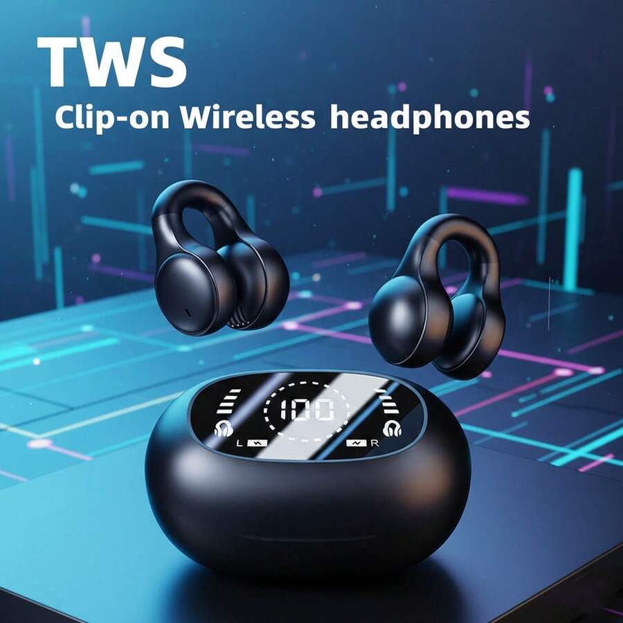 夹式蓝牙耳机，防汗开放式耳机，高保真立体声，适合跑步