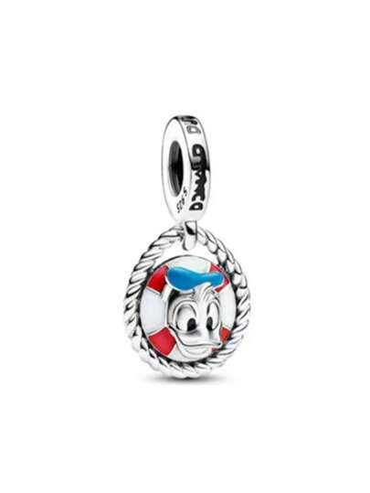 1 pieza Colgante de cuentas de joyería DIY de plata de ley 925 con diseño de salvavidas de pato antiguo, adecuado para pulseras y collares de mujer, accesorios de joyería lindos y de nicho