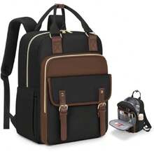 Mochilas para Mujer Laptop 15.6 Pulgadas Mochila para Laptop con USB Puerto para Viaje, Trabajo, Universitario, Negocios, Negro y marrón,41118634 - Marrón Mocha - Ver 1