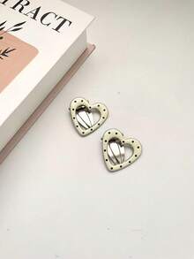 2pcs Cute Polka Dot Glazed Hair Clips, Personalized Minimalist Side Bangs Clips, Sweet & Versatile Barrettes Suitable For Daily Wear - Multicolor - View 10