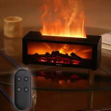 Humidificador y difusor de aromas con chimenea alimentado por USB, difusor de aroma con llama 3D, iluminación de ambiente colorida con control remoto, humidificador ultrasónico, adecuado para oficina, dormitorio, regalo navideño - Multicolor - Ver 6