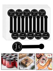500pcs Handmade Lollipop Baking Stickers, Thank You Labels Sealing Stickers Suitable For Cake Boxes/Jars/Coffee Cups/Bottles, Self-Adhesive Bread Stickers, Gift Packaging Tamper-Evident Sealing Labels - Black and White - View 1