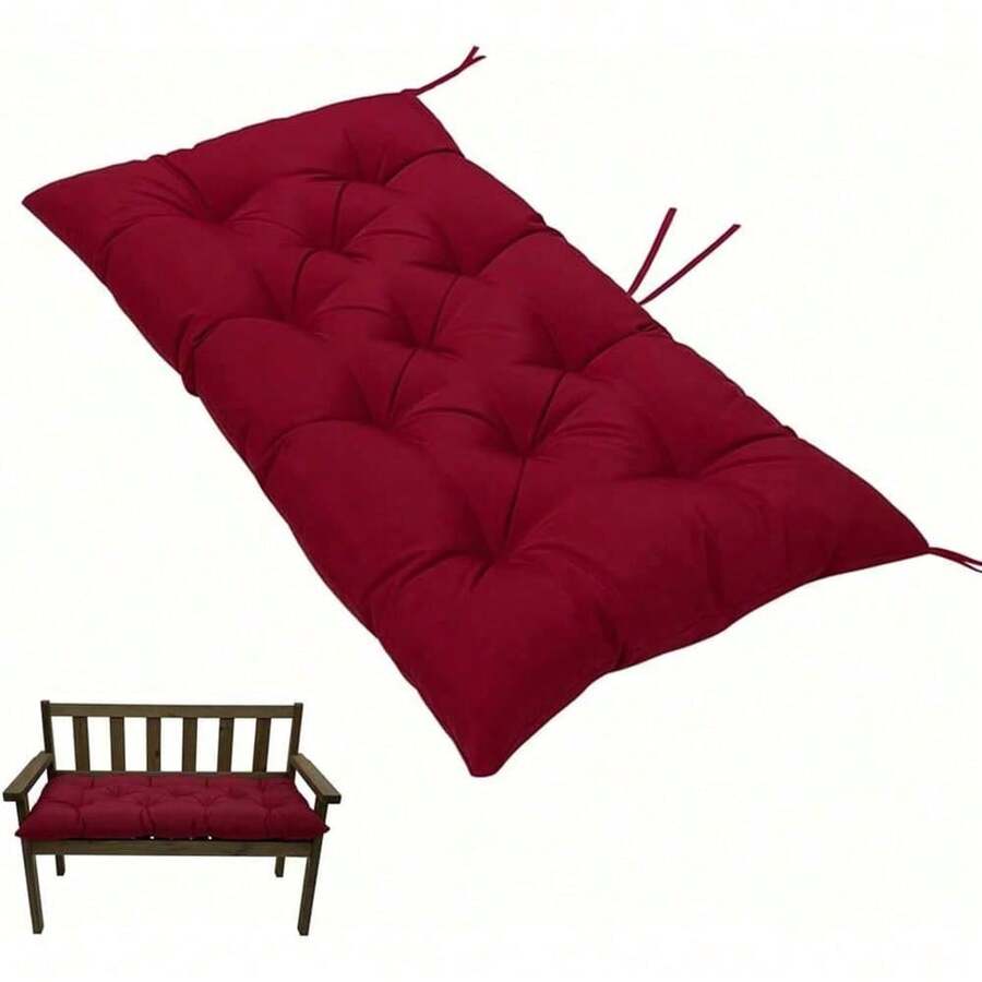 Indoor/Outdoor Bench Cushion,Waterproof Swing Seat Cushion,Outdoor Chair Cuhion,For Lounger Garden Furniture Patio Loveseat (47.2'' X 19.7'') - 酒紅色 - 查看 1