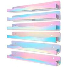 zxxGugxiom uego de 6 Estante de Esme de uñas acco Dorado Estante de 15 Pulgadas Estante montado en la Pared Organizador de esmes estantes flotantes accos Cos deurantesorganizador de juguetes - Colores deslumbrantes - Ver 8