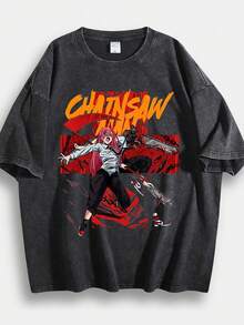 Men's T-Shirt, Retro, Flash Gordon Themed, Print, Pattern, Loose Fit, Short Sleeved - 黑色05 - 查看 1
