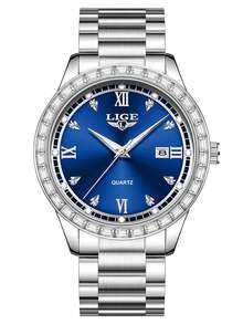 LIGE New Fashion Women's Wrist Watch, Waterproof For Daily Life, Luminous Design, Minimalist Luxury Dial, Ladies Watch - Silver - View 14