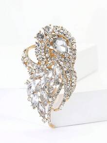 奢华水晶胸针，男女皆宜的优雅玻璃花朵翻领别针，婚礼/派对礼服配饰，聚会徽章礼物 - 大號玻璃(0957) - 查看 15