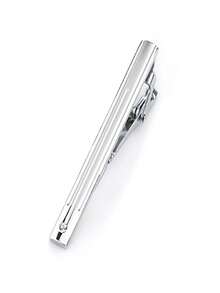 Set de 2 corbatas y pinza de corbata de negocios para hombres, diseño a rayas de moda, adecuado para uso diario, fiestas, bodas, gran regalo para familiares y amigos - Blanco - Ver 5