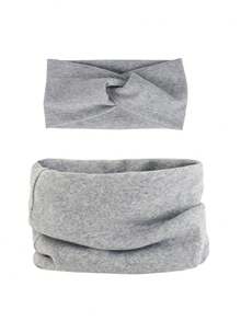 2件装轻薄单层儿童颈套+头带套装，柔软套头式保暖颈套，适合儿童和成人，可用作骑行面罩，春夏款 - 彩色 - 查看 11