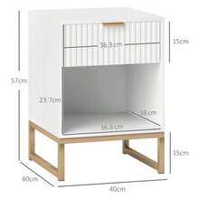 Bedside Table With Drawers, Side Table, Nightstand With Storage, Chest Of Drawers For Bedroom Or Living Room, 40 X 40 X 57 Cm, White - White - View 3