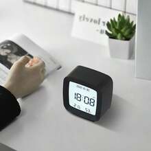 1 despertador LED multifuncional, bonito despertador para estudiantes, despertador electrónico con pantalla LED digital USB, muestra temperatura, fecha y formato de 12/24 horas. Decoración del hogar, decoración de dormitorios (pilas no incluidas), regalo para decorar habitaciones, reloj digital de cumpleaños o graduación, decoración de dormitorios, decoración de vuelta al cole, sorpresa escolar, material escolar. - 1PC - Ver 5