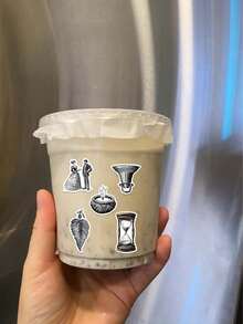 50pcs Black & White Retro Sticker Set, PVC Material, Each 3-7cm, Creative Aesthetic Design, Unique Patterns - 60PCS - View 8