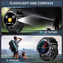 O novo smartwatch da LIGE possui bateria de 1100 mAh, lanterna LED, previsão do tempo, resistência à água para uso diário, mais de 100 modos esportivos, lembrete de chamadas, gravação de atividades físicas e é um relógio inteligente para esportes e atividades ao ar livre, unissex, com o mesmo estilo. - Preto - Ver 6