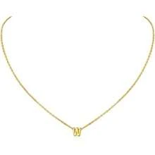 ChicSilver Initial Necklace 26 Letters A-Z Charms 925 Silver / Gold Chain Necklaces For Women Jewelry Accessories Mini Minimalist Alphabet Names For Mothers Couples Birthday - W/oro 18k - 查看 4
