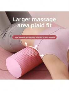 1 件瑜伽泡沫滚轴、瑜伽按摩滚轴、多用途肌肉放松和腿部瘦身泡沫滚轴（适合初学者）、多种颜色实心泡沫滚轴、适合新手、男女通用、健身房、放松滚轴、圆柱形、六角形纹理实心普拉提滚轴（适用于瑜伽和普拉提） - 彩色 - 查看 2