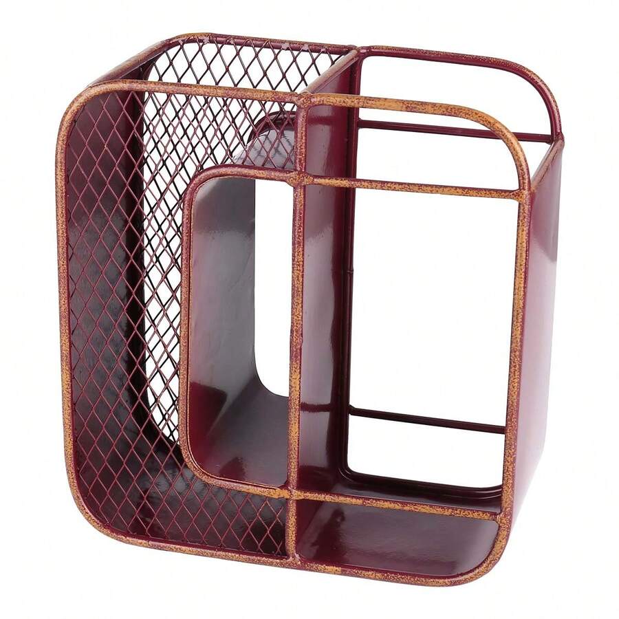 Botellero decorativo de escritorio con forma de letra O, de hierro resistente, para exhibición y almacenamiento, decoración del hogar - Burdeos - Ver 1