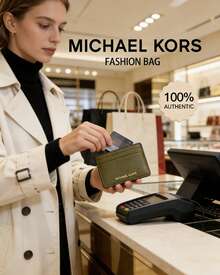 Michael Kors Slim Minimalist Front Pocket Wallet, RFID Blocking Credit Card Holder Wallet - Olive Green - View 1
