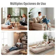 sillones para recamaraMAGMALIFE Sofá Plegable 2 en 1 Terciopelo Suave Relleno de Memory Foam Respaldo Antideslizante Color Beige 85x85x78 cm Se Convierte en Cama Ideal para Sala Recámara u Oficina - negro - Ver 7