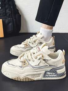 Zapatillas deportivas elegantes para hombre,Zapatillas de tenis para hombre con diseño artístico original y estilo graffiti moderno,Ideal para desplazamientos diarios, actividades al aire libre, reuniones, uso durante todo el año, muy práctico y con un estilo versátil para múltiples ocasiones. - Beis - Ver 6