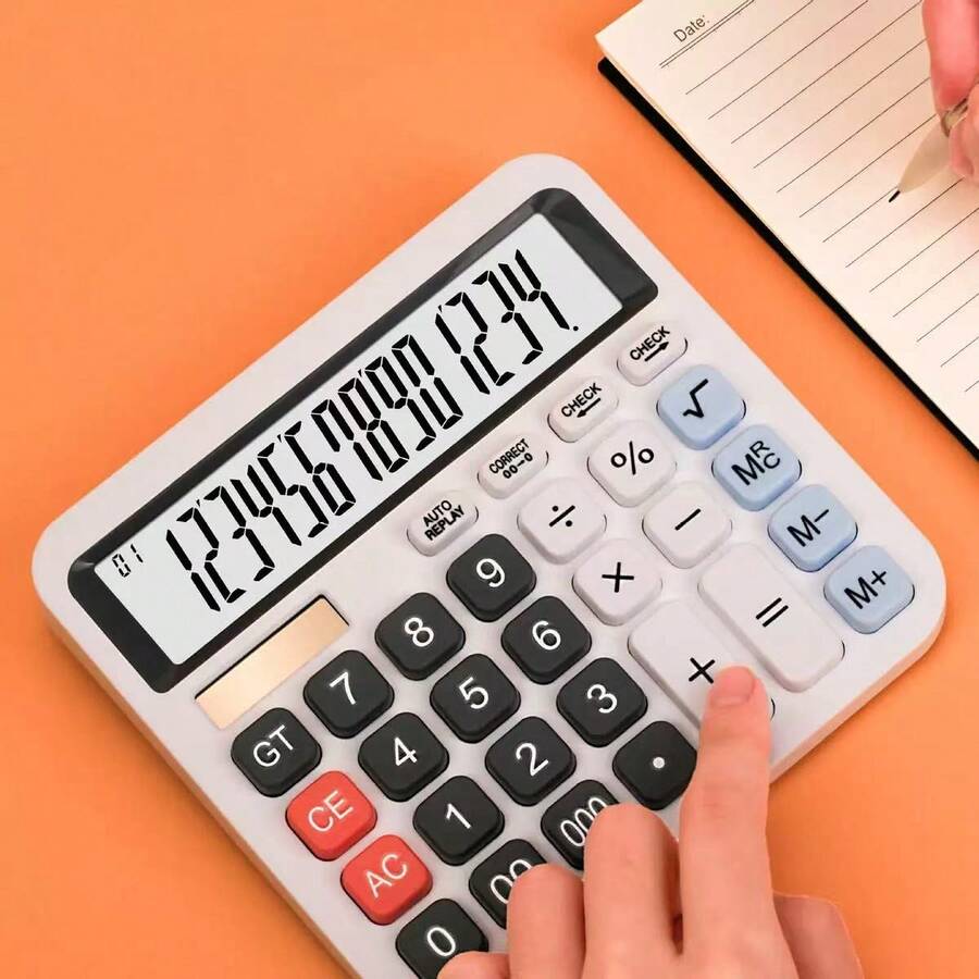 Calculadora de escritorio grande, tacto cómodo, botones grandes, 12 dígitos, pantalla grande, modelo DS200ML. Ideal para oficina, escuela, centro comercial y uso en el hogar - Una pieza - Ver 1