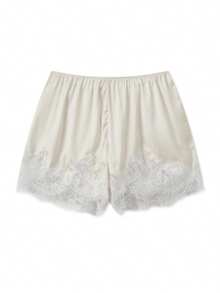 Women's Lace Trim Shorts Casual Loose Fit Stylish Elastic Mid Rise Shorts For Spring/Summer - Champagne - View 6