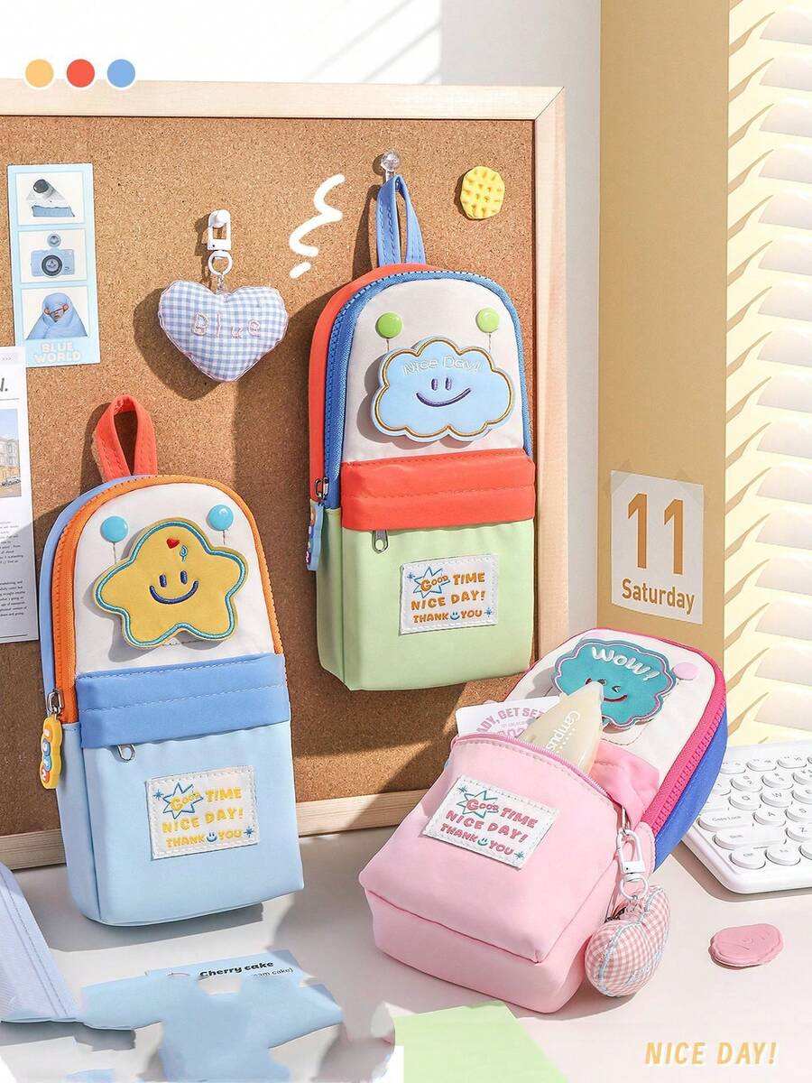 Simple Large-Capacity Pencil Bag, Small School Bag, Star Pencil Bag, High-Looking Student Stationery Bag, Pencil Stationery Box, Girl's Pencil Bag - Schoolbag Star - View 1