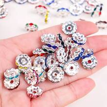 20 Stück 12mm bunte Strass Abstandsperlen, wellenförmige runde Abstandsperlen für DIY Schmuckherstellung, Halskette, Armband, Basteln - Verschiedenfarbig - Übersicht 3