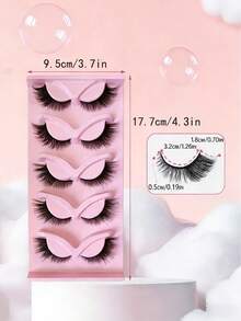 1/3/6pcs Long Cat Eye False Eyelashes, Natural, Thin, Extended, Thick Dramatic False Lashes For Charming Makeup, Reusable Strip Lashes - Natural Lashes - View 3