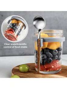1 hộp đựng yến mạch ngâm qua đêm 16oz có nắp và thìa, hũ yến mạch kín có vạch chia định lượng, hũ thủy tinh có nắp, hộp đựng ngũ cốc kín khí, lý tưởng cho yến mạch ngâm qua đêm, ngũ cốc, salad, bữa sáng, sữa chua, cốc di động, thích hợp cho các chuyến đi chơi, dã ngoại, cắm trại, quà tặng Ngày Valentine/Lễ Phục Sinh. - Nhiều màu - Xem 8