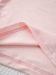 鸡尾酒印花女士休闲圆领短袖T恤，夏季 - 淺粉色 - 查看 3