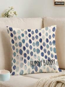 1pc/4pcs Rabbit & Easter Egg Print Pillow Cover, Home Decor Sofa Cushion Cover, Bedroom Headrest Pillow Slip, Car Lumbar Cushion Cover, Room Decor - Multicolor - View 6