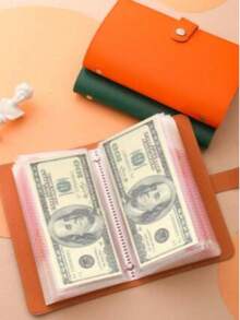 1pc PU Material Cash Envelope, Can Store Banknotes, Banknote Photos, Stamps, Bank Cards - Savings Book - View 1